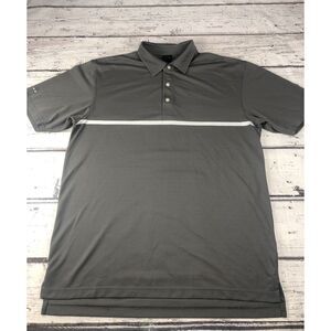 Dunning Golf Polo XL Adult grey  + grey Stripe Short Sleeve Men‎ Shirt Golfing
